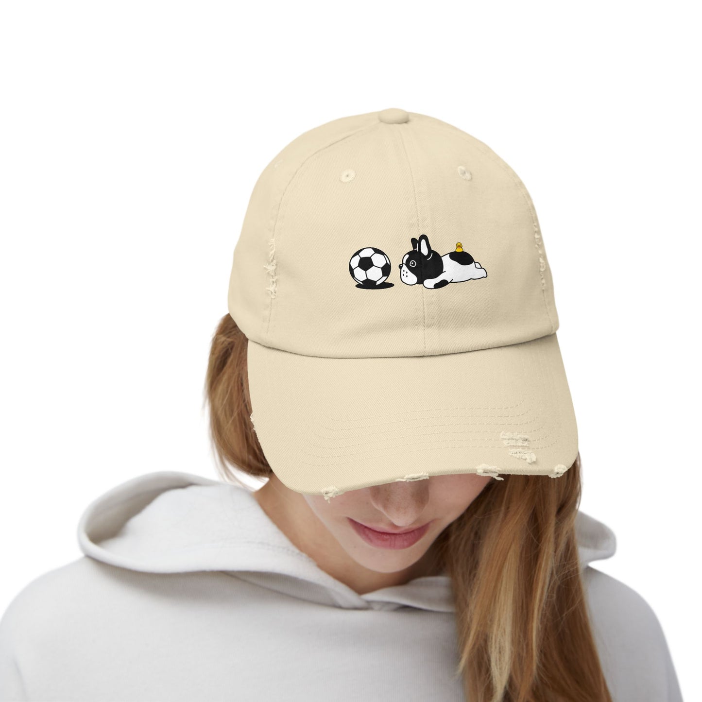 Dog soccer Unisex Distressed Cap