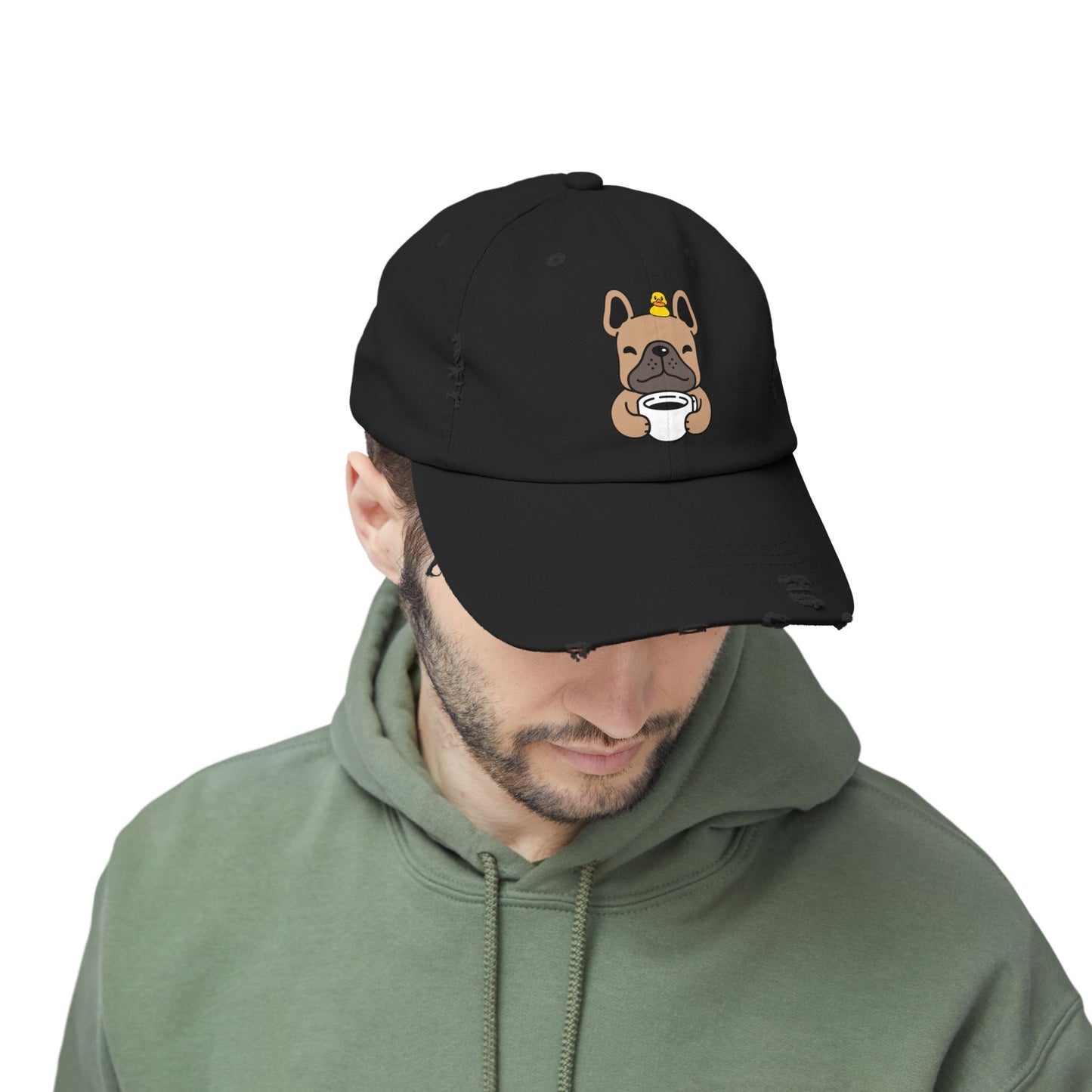 Dog coffee Unisex Distressed Cap