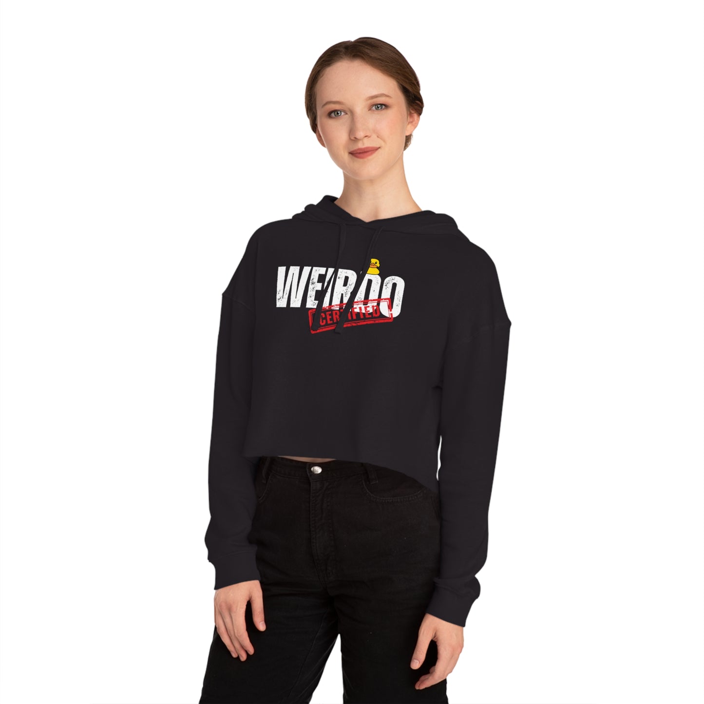 Weirdo certified Women’s Cropped Hooded Sweatshirt