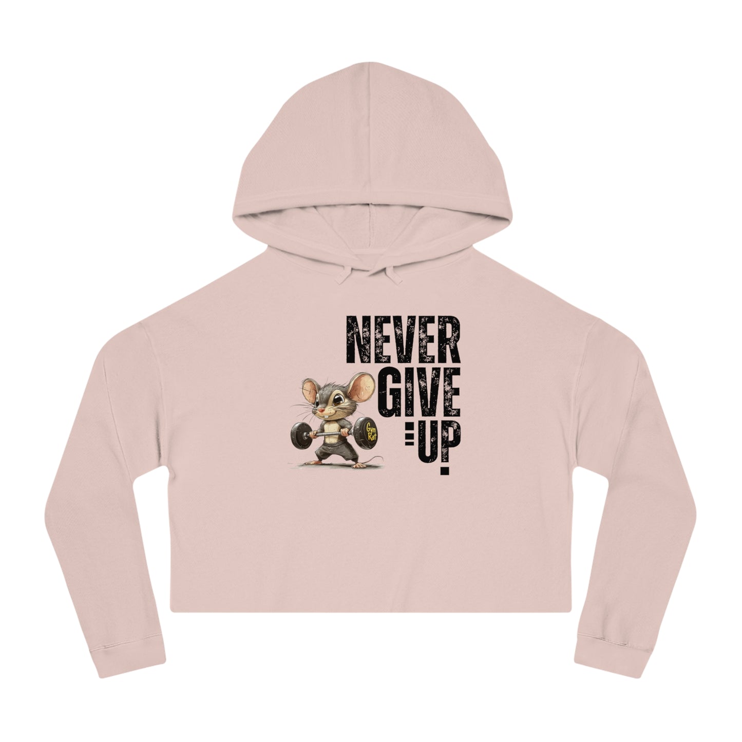 Never give up Women’s Cropped Hooded Sweatshirt