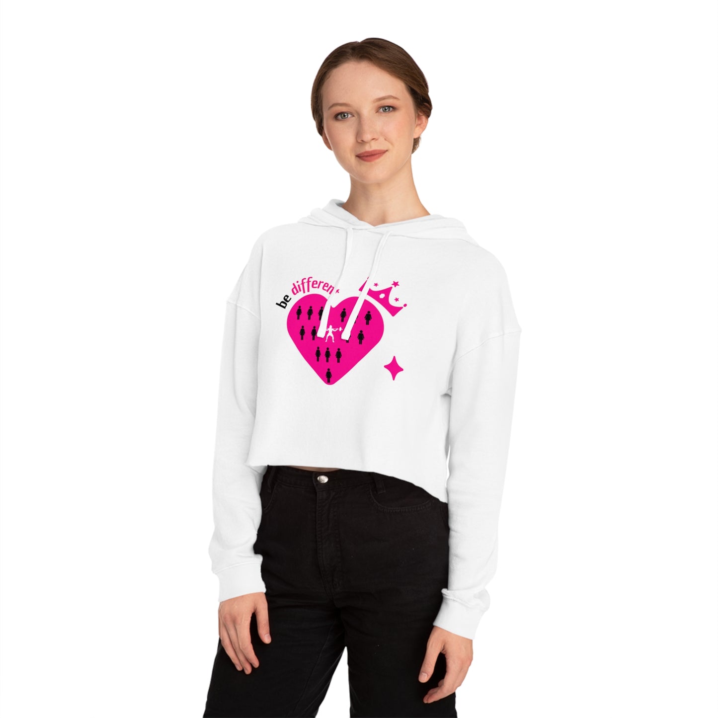 be different heart Women’s Cropped Hooded Sweatshirt