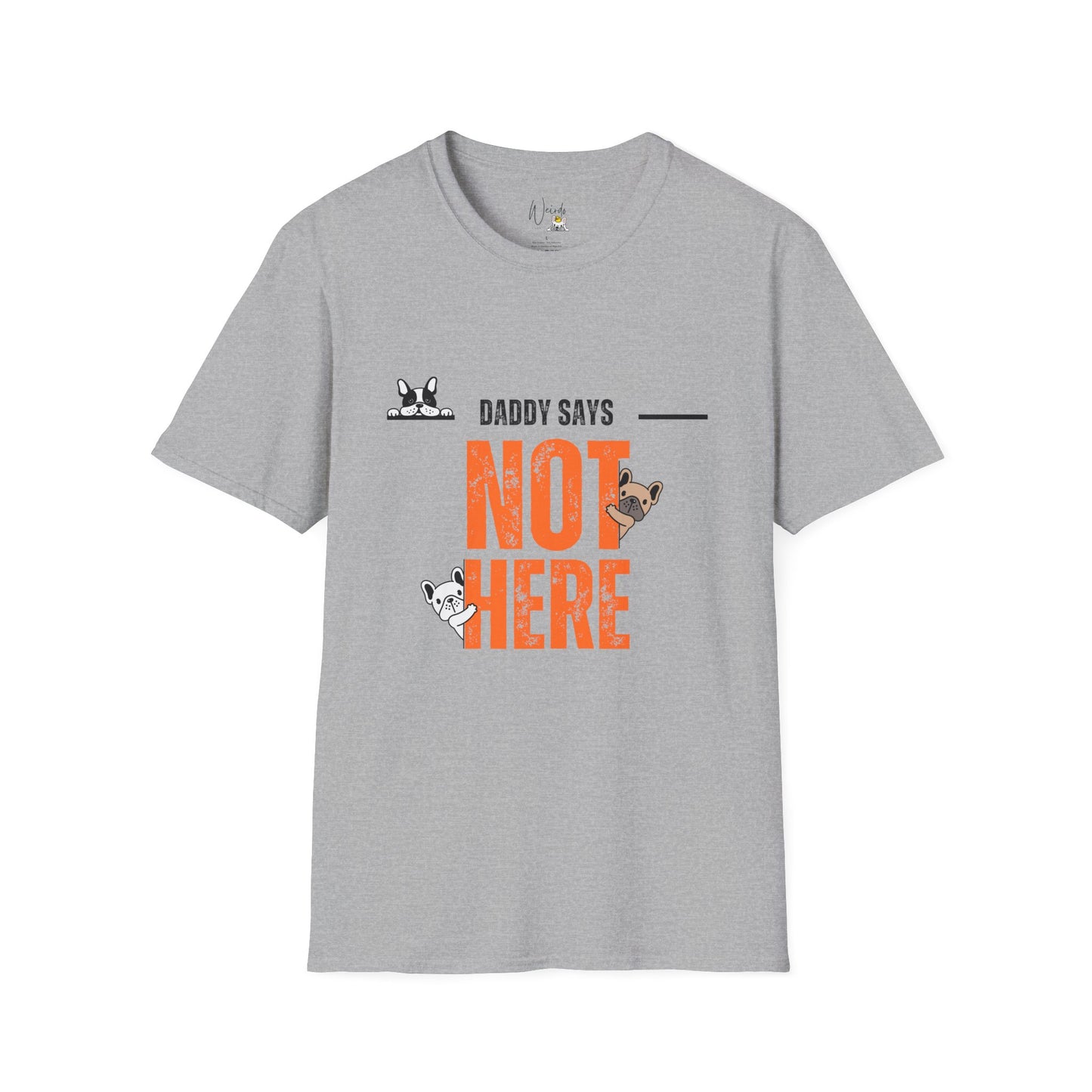 Not here Unisex Softstyle T-Shirt